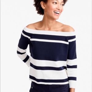 Jcrew blue/white stripe top